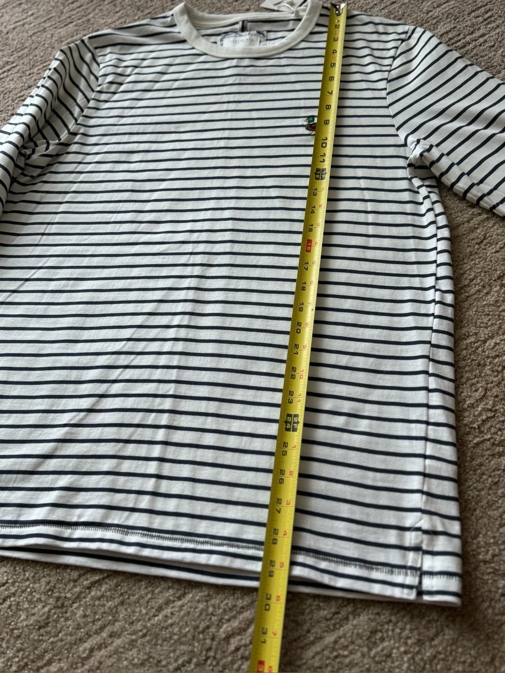 Cactus Man by Ricky Singh striped long sleeve tee L mallard duck coastal Preppy